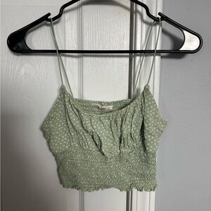 La Hearts Green Polka Dot Crop Top